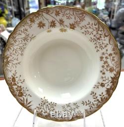 Royal Crown Derby Arboretum Gold Rim Soup Plate 8.5D, NEW