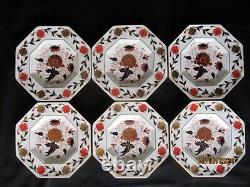 Royal Crown Derby Asian Rose 8687 Pattern Octagonal Plates 6 x 9 inches