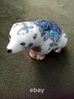 Royal Crown Derby Aurora Polar Bear With Gold Stopper And Original Box