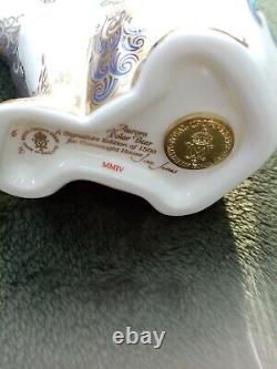 Royal Crown Derby Aurora Polar Bear With Gold Stopper And Original Box