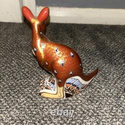 Royal Crown Derby Australian Collection Kangaroo with Joey Gold Stopper, Box, cert