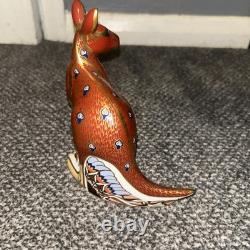 Royal Crown Derby Australian Collection Kangaroo with Joey Gold Stopper, Box, cert