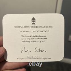 Royal Crown Derby Australian Collection Kangaroo with Joey Gold Stopper, Box, cert