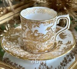 Royal Crown Derby Aves Gold Demitasse Coffee Cup & Saucer. Unused! RRP £240