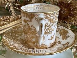 Royal Crown Derby Aves Gold Demitasse Coffee Cup & Saucer. Unused! RRP £240