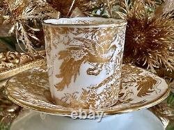 Royal Crown Derby Aves Gold Demitasse Coffee Cup & Saucer. Unused! RRP £240