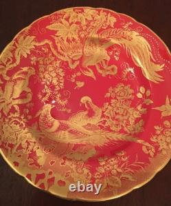 Royal Crown Derby Aves Gold Red Accent Salad Plate New