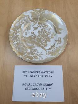 Royal Crown Derby Aves Gold SECONDS 2nd Quality 10 Dinner Plate QTY X 1