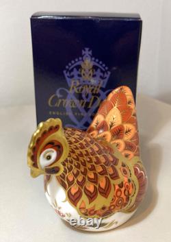 Royal Crown Derby BANTAM HEN Paperweight Limited Ed. Gold Stopper Boxed