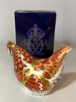 Royal Crown Derby BANTAM HEN Paperweight Limited Ed. Gold Stopper Boxed
