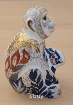 Royal Crown Derby Barbary Macaque Paperweight Gold Stopper MMXIII with Box
