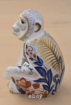 Royal Crown Derby Barbary Macaque Paperweight Gold Stopper MMXIII with Box
