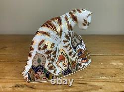 Royal Crown Derby Bengal Tiger Cub Porcelain Paperweight, with Gold Stopper