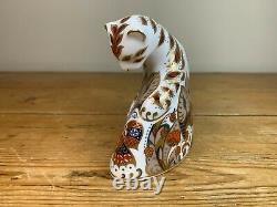 Royal Crown Derby Bengal Tiger Cub Porcelain Paperweight, with Gold Stopper