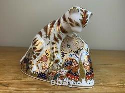 Royal Crown Derby Bengal Tiger Cub Porcelain Paperweight, with Gold Stopper