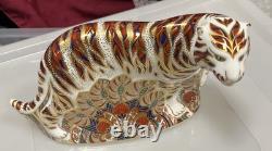Royal Crown Derby Bengal Tiger Paperweight with Gold Stopper