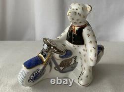 Royal Crown Derby Biker Bear Motorcycle Limited Edition 1st Quality -NEW