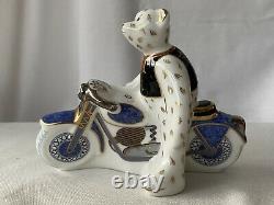 Royal Crown Derby Biker Bear Motorcycle Limited Edition 1st Quality -NEW