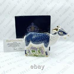 Royal Crown Derby'Billy Goat' Paperweight (Limited Edition) Gold Stopper