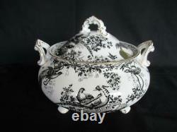 Royal Crown Derby Black Aves A1310 Pattern Soup or VegetableTureen & Cover NEW