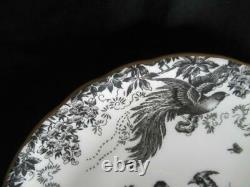 Royal Crown Derby Black Aves Gold Rim A1310 Pattern 3 x Crescent Plates NEW