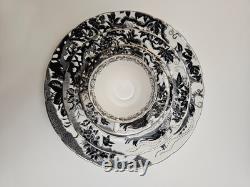 Royal Crown Derby Black Aves Tea Cup Saucer Plates Platinum Trim 1st Quality