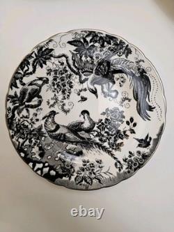 Royal Crown Derby Black Aves Tea Cup Saucer Plates Platinum Trim 1st Quality