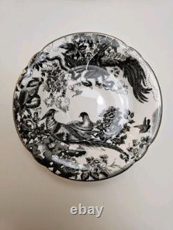 Royal Crown Derby Black Aves Tea Cup Saucer Plates Platinum Trim 1st Quality