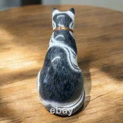 Royal Crown Derby Black & White Mother Cat Gold Stopper New Boxed Genuine