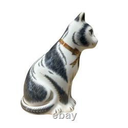Royal Crown Derby Black & White Mother Cat Gold Stopper New Boxed Genuine