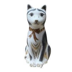 Royal Crown Derby Black & White Mother Cat Gold Stopper New Boxed Genuine