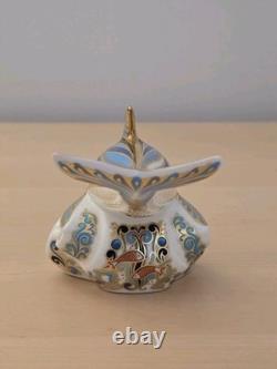 Royal Crown Derby Blue Stripe Dolphin Paperweight Gold Stopper MM with Box