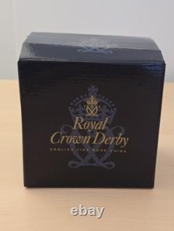 Royal Crown Derby Blue Stripe Dolphin Paperweight Gold Stopper MM with Box