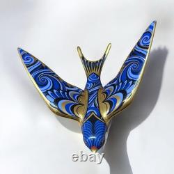 Royal Crown Derby Blue Swallow Paperweight Gold Stopper New Boxed Genuine