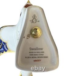 Royal Crown Derby Blue Swallow Paperweight Gold Stopper New Boxed Genuine