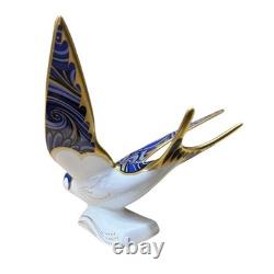 Royal Crown Derby Blue Swallow Paperweight Gold Stopper New Boxed Genuine
