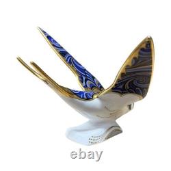 Royal Crown Derby Blue Swallow Paperweight Gold Stopper New Boxed Genuine