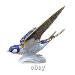 Royal Crown Derby Blue Swallow Paperweight Gold Stopper New Boxed Genuine