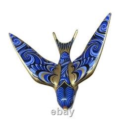 Royal Crown Derby Blue Swallow Paperweight Gold Stopper New Boxed Genuine