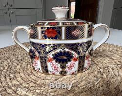 Royal Crown Derby Bone China Floral old Imari closed sugar bowl. 1st quality