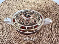 Royal Crown Derby Bone China Floral old Imari closed sugar bowl. 1st quality