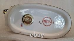 Royal Crown Derby Bone China Paperweight Ram with Gold Stopper