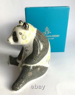 Royal Crown Derby Boxed 1st Quality Paperweight'Midnight Panda