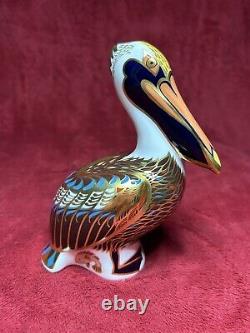Royal Crown Derby Brown Pelican paperweight 1st Quality with gold stopper BNIB