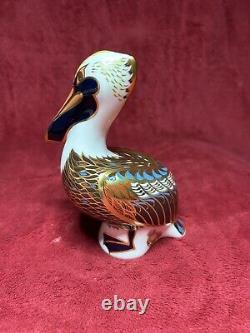 Royal Crown Derby Brown Pelican paperweight 1st Quality with gold stopper BNIB