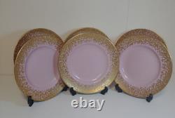 Royal Crown Derby Bruce Oldfield dapple 8.5 set of 6 plates, first, gold pink