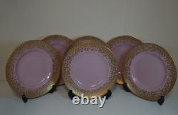Royal Crown Derby Bruce Oldfield dapple 8.5 set of 6 plates, first, gold pink