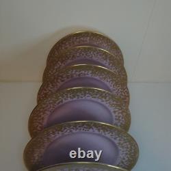 Royal Crown Derby Bruce Oldfield dapple 8.5 set of 6 plates, first, gold pink