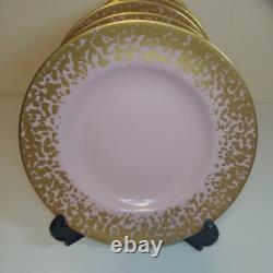 Royal Crown Derby Bruce Oldfield dapple 8.5 set of 6 plates, first, gold pink