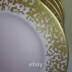 Royal Crown Derby Bruce Oldfield dapple 8.5 set of 6 plates, first, gold pink